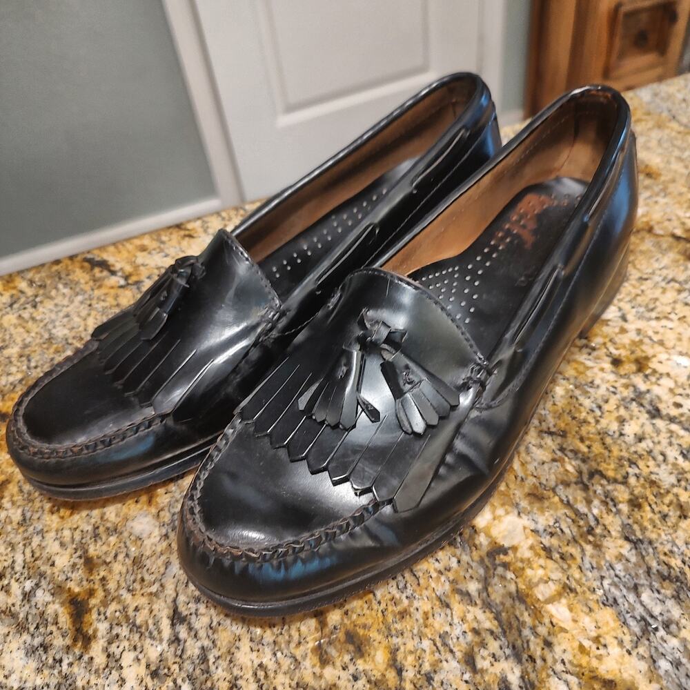 G.H. Bass & Co. Black Leather Mens Loafers Size 9.5D Layton - Picture 1 of 14
